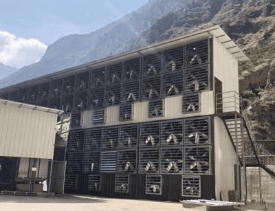 Bitcoin mining farm in operation
